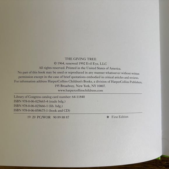 NEW Shel Silverstein THE GIVING TREE Hardcover Book with Dustjacket - Picture 7 of 7